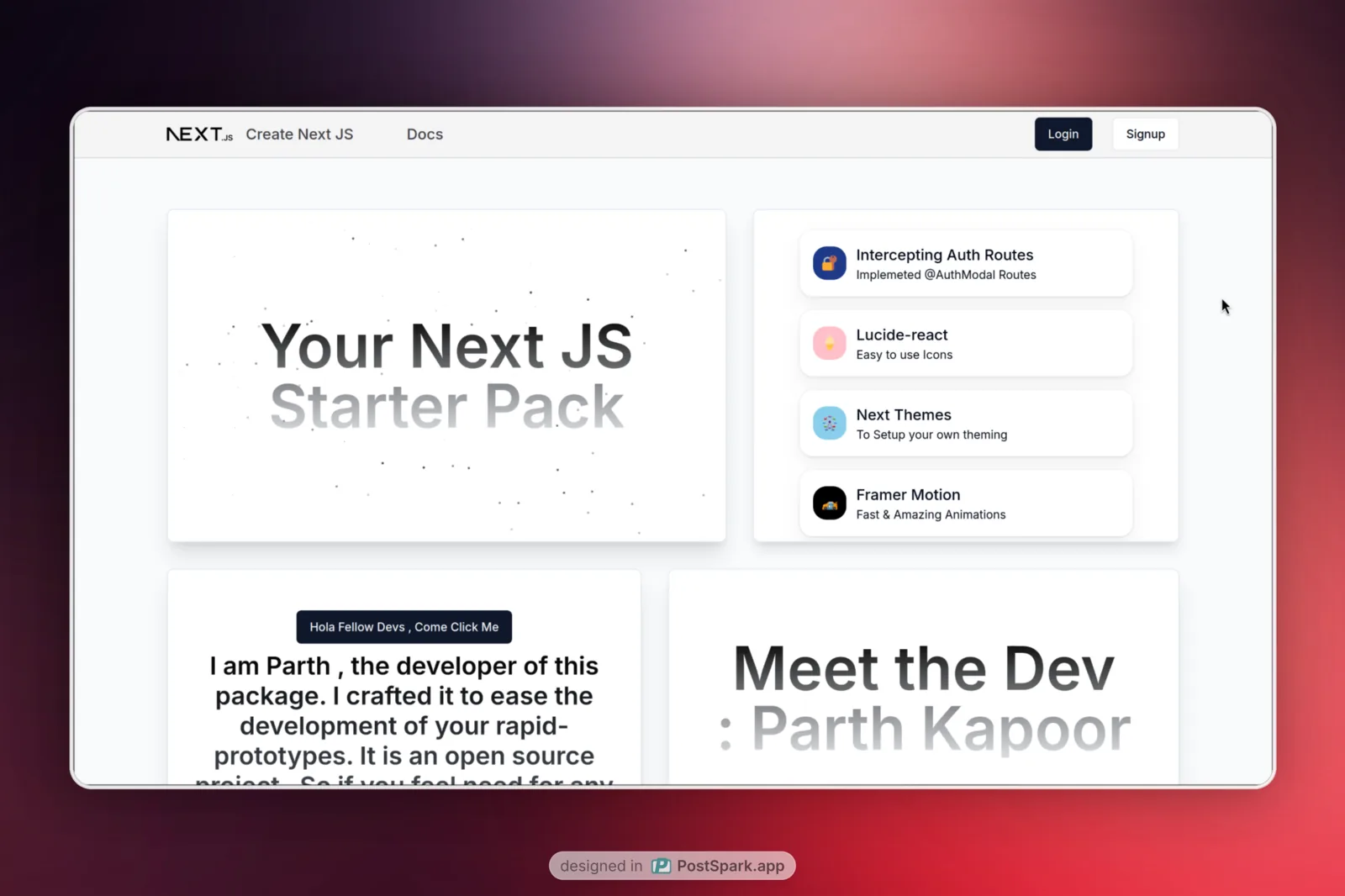 Screenshot of Create Next JS